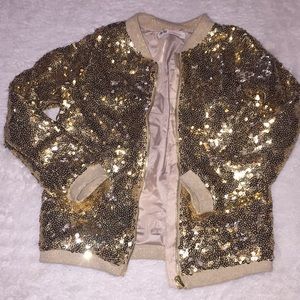 Girls sequin bomber